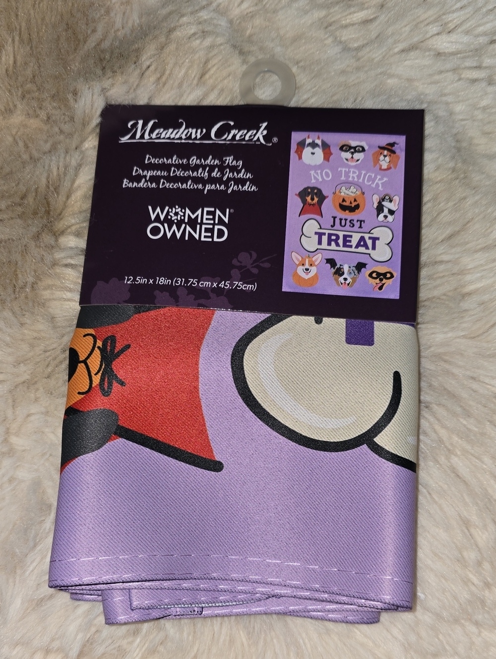 Meadow Creek Halloween Decorative Garden Flag - Lavender & Purple With Dogs